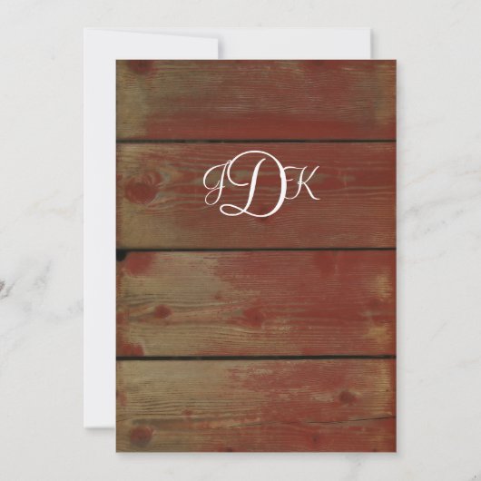 Uitnodiging voor landelijke bruiloft (Achterkant)