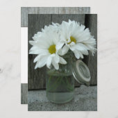 Uitnodiging voor landelijke bruiloft Daisies Mason (Voorkant / Achterkant)