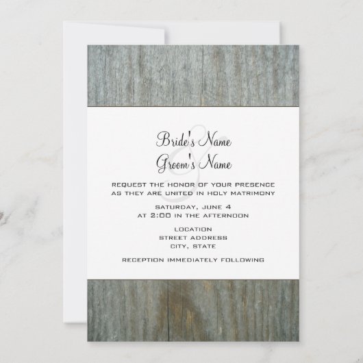 Uitnodiging voor landelijke bruiloft Daisies Mason (Achterkant)