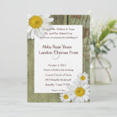 Uitnodiging voor landelijke Daisy en Barn Wood Wed (Staand voorkant)