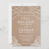 Uitnodiging voor landelijke kant en Kraft Wedding, (Voorkant)