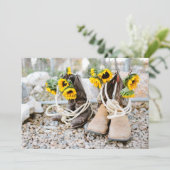 Uitnodiging voor landelijke zonnebloempjes (Staand voorkant)