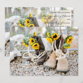 Uitnodiging voor landelijke zonnebloempjes (Voorkant / Achterkant)