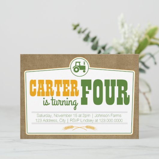 uitnodiging voor landentractoren (Staand voorkant)