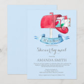 Uitnodiging voor lange afstand babyborrel per post (Voorkant / Achterkant)