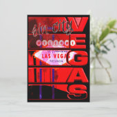 Uitnodiging voor Las Vegas Sin City-feest (Staand voorkant)