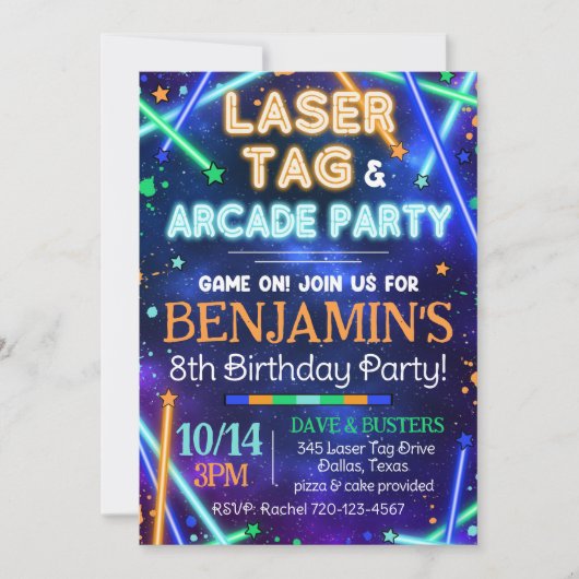 Uitnodiging voor laserlaserlaserlasers, Label voor (Voorkant)