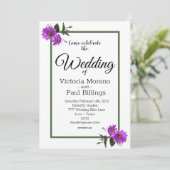 Uitnodiging voor Lavendel Madeliefje in de achtert (Staand voorkant)