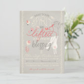 UITNODIGING VOOR LDS BABY BLESSING | Floral Girl B (Staand voorkant)