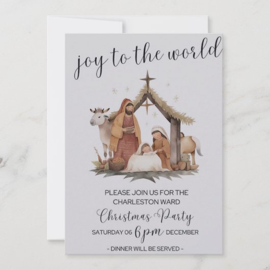 Uitnodiging voor LDS Christmas Ward Party (Voorkant)