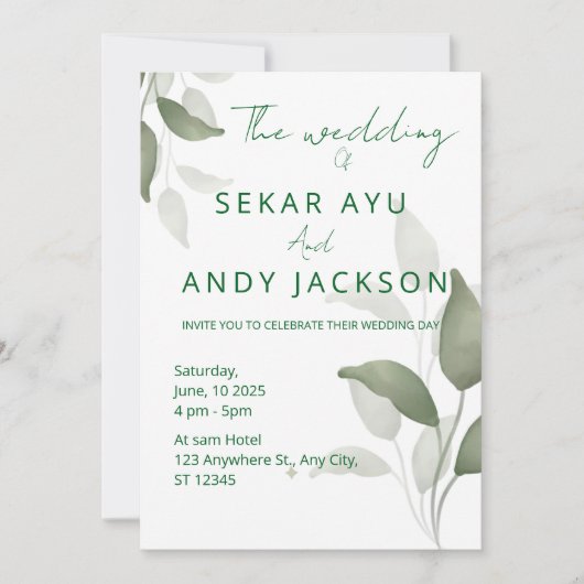 Uitnodiging voor lef Wedding (Voorkant)