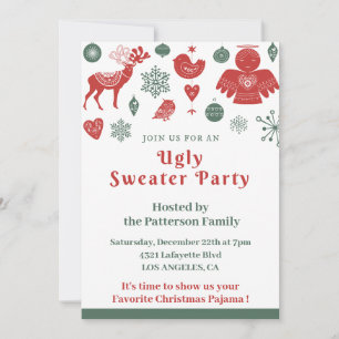 Uitnodiging voor lelijk-trui-feest elegant leuk No