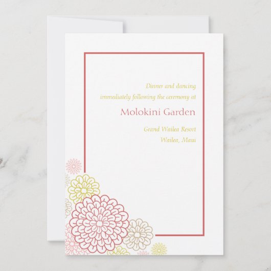 Uitnodiging voor lente-bloei-bruiloft (Achterkant)