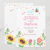 Uitnodiging voor Lente Verjaardagsfeestje (Voorkant / Achterkant)