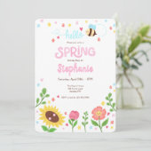 Uitnodiging voor Lente Verjaardagsfeestje (Staand voorkant)