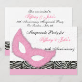 Uitnodiging voor leuk gemaskerd bal (Voorkant / Achterkant)