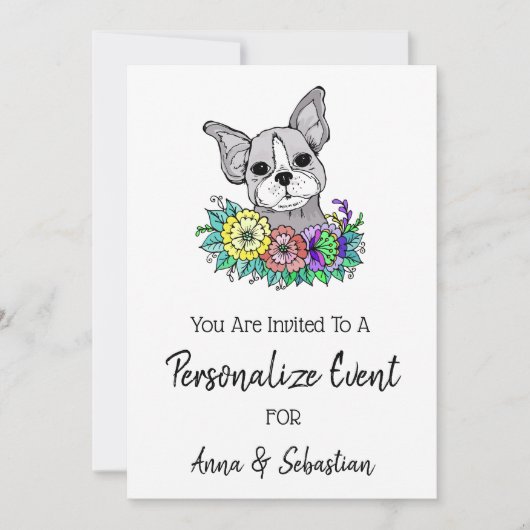 **Uitnodiging voor leuke happening met Frenchie Fr Kaart (Voorkant)