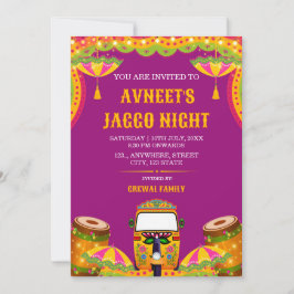 Uitnodiging voor levendige Punjabi Jaggo Night-vie