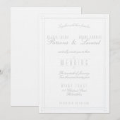 Uitnodiging voor lichte en eenvoudige deco-weddens (Voorkant / Achterkant)