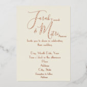 Uitnodiging voor lichte en onechte Roos Gold Foil  (Voorkant)