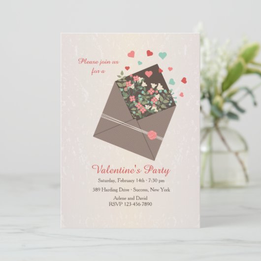 Uitnodiging voor liefde sturen (Staand voorkant)