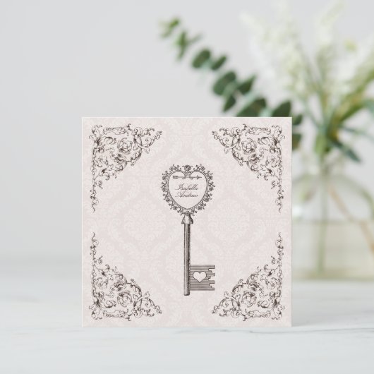 Uitnodiging voor liefdesbruiloft #V1 (Staand voorkant)