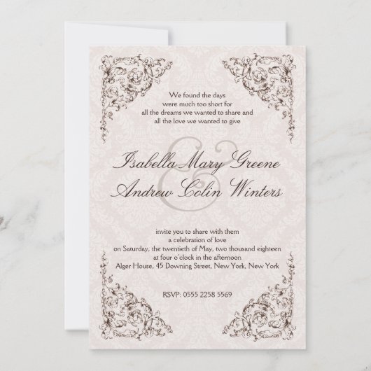 Uitnodiging voor liefdesbruiloft #V1 (Achterkant)