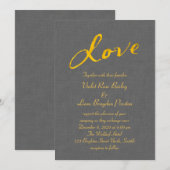 Uitnodiging voor liefdesweddenschappen op grijze l (Voorkant / Achterkant)