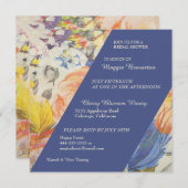 Uitnodiging voor liefdeverfde Floral Bridal Shower (Voorkant / Achterkant)