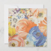 Uitnodiging voor liefdeverfde Floral Bridal Shower (Achterkant)