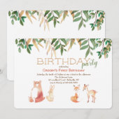 Uitnodiging voor Lieve Bosdieren (Voorkant / Achterkant)