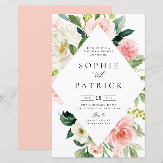 Uitnodiging voor Lijst-bruiloft van lente (Voorkant / Achterkant)