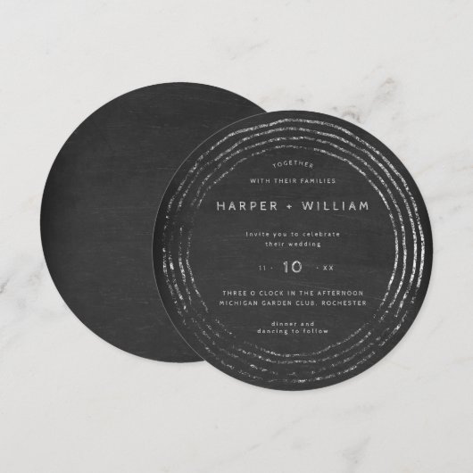 Uitnodiging voor lijst met handgetekende kalkplank (Voorkant / Achterkant)