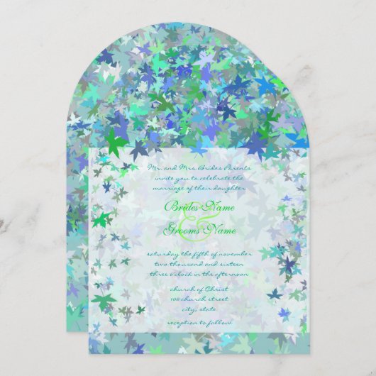 Uitnodiging voor limoen- en blauwe-olievlekken (Voorkant / Achterkant)