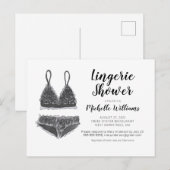 Uitnodiging voor lingerie bruidsdouche (Voorkant / Achterkant)
