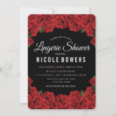 Uitnodiging voor lingerie-douche romantische rode  (Voorkant)