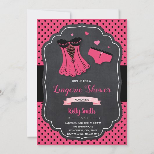 Uitnodiging voor lingeriefeestje (Voorkant)
