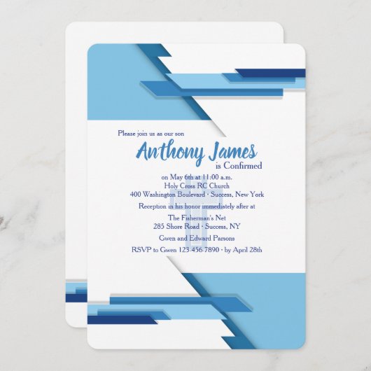 Uitnodiging voor links/rechts blues (Voorkant / Achterkant)