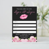 Uitnodiging voor Lips en Sips Lipsense Party (Staand voorkant)