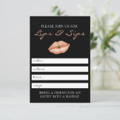 Uitnodiging voor Lips en Sips Lipsense Party (Staand voorkant)
