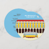 uitnodiging voor Lissabon gele tram (Voorkant / Achterkant)