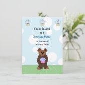 Uitnodiging voor Little Bear-verjaardag (Staand voorkant)