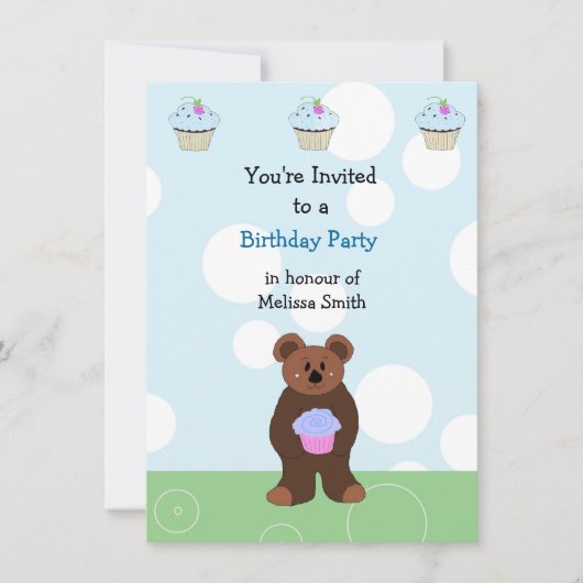 Uitnodiging voor Little Bear-verjaardag (Voorkant)
