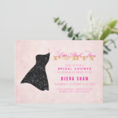 Uitnodiging voor Little Black Dress Bruiloftsfeest (Staand voorkant)