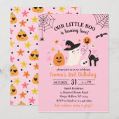 Uitnodiging voor Little Boo's 2de verjaardags Hall (Voorkant / Achterkant)