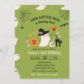Uitnodiging voor Little Boo's 2e verjaardag Hallow (Voorkant / Achterkant)