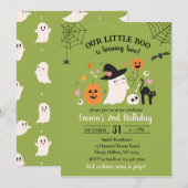 Uitnodiging voor Little Boo's 2e verjaardags Hallo (Voorkant / Achterkant)