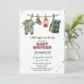 Uitnodiging voor Little Camper Baby Shower (Staand voorkant)