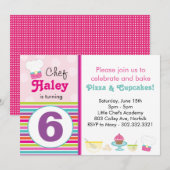 Uitnodiging voor Little Chef's Bakfeest (Voorkant / Achterkant)