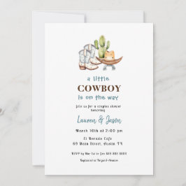 Uitnodiging voor Little Cowboy Baby Shower